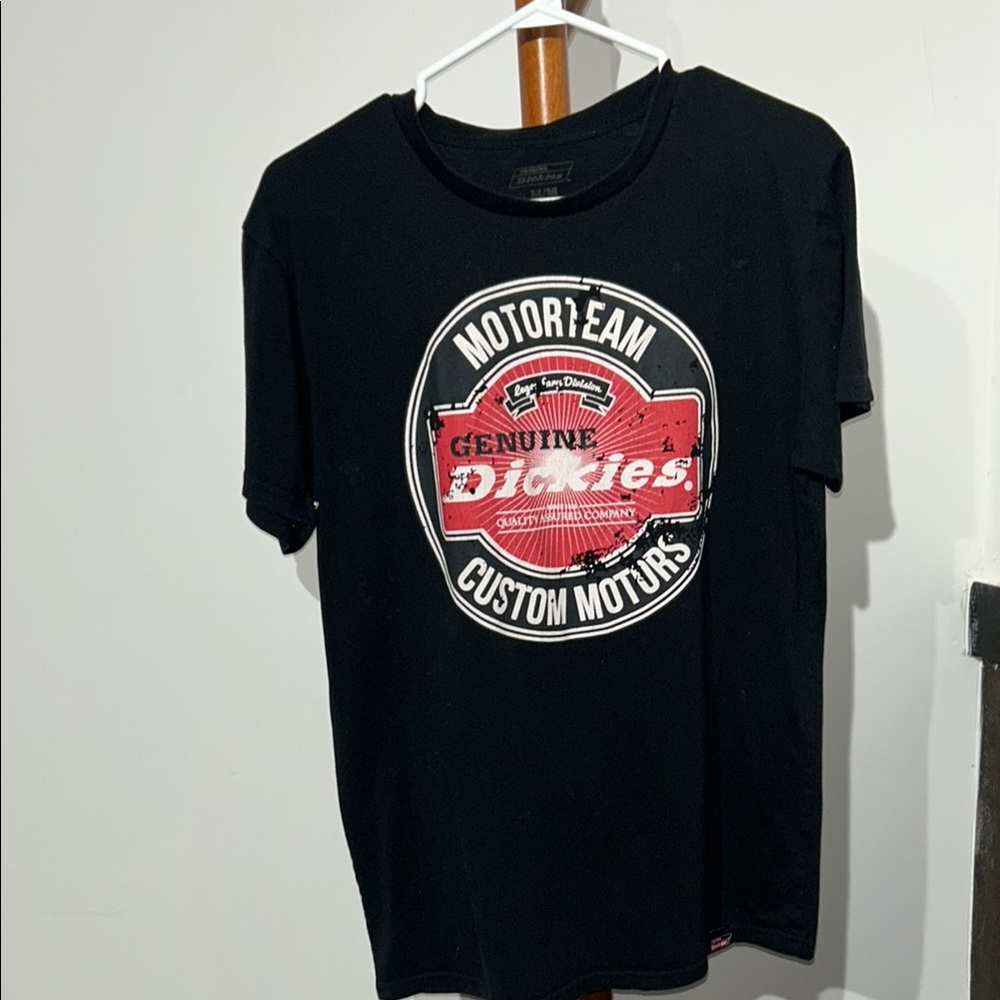 Dickies Black Short Sleeve Tee with Custom Motors Logo